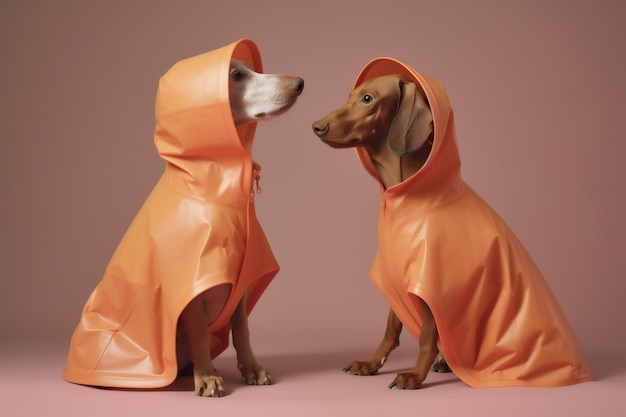 Concetto di lattice per cani d'arte divertente ed elegante animale colorato moda animale domestico IA generativa