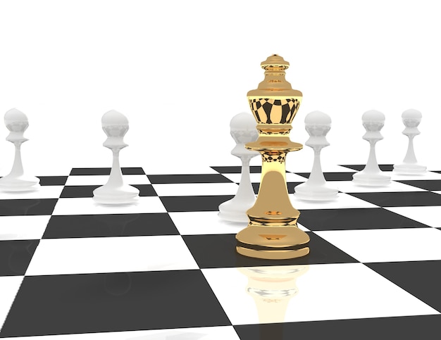 concetto di leader di scacchi 3d