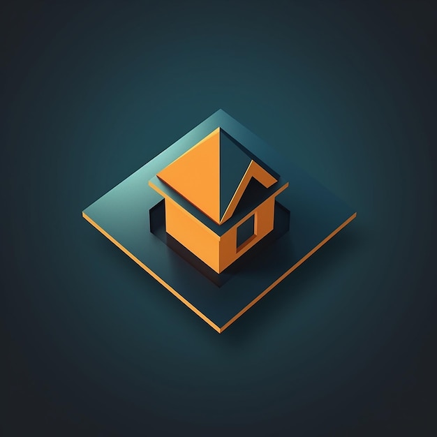 Concetto di logo immobiliare illustrazione del logo della casa 3d