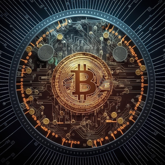 Concetto di mining di bitcoin denaro digitale