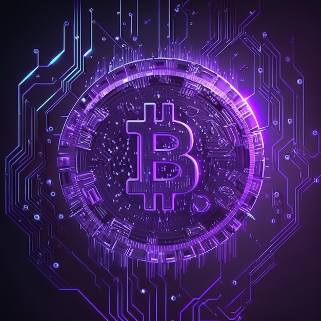 Concetto di mining di bitcoin denaro digitale