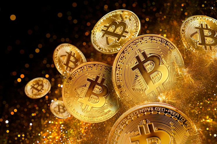 Foto concetto di mining di bitcoin