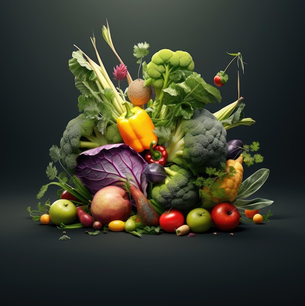Concetto di mix di verdure Assortimento di verdure fresche