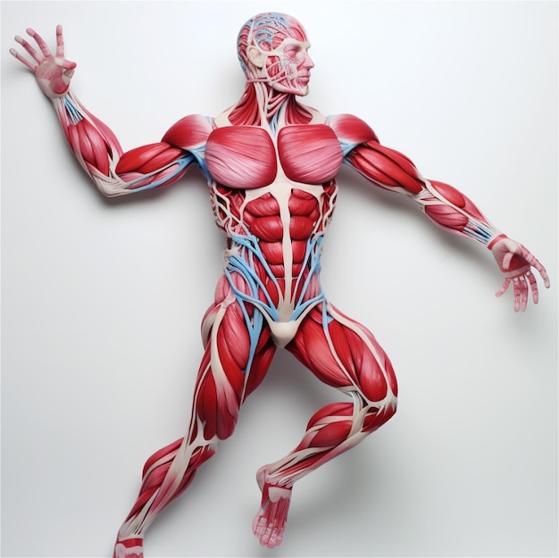 Concetto di modello 3D del sistema muscolare