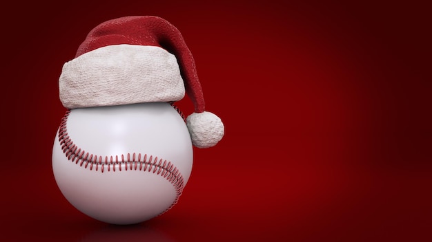 Concetto di Natale Palla da baseball rendering 3d