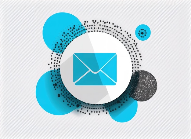 Concetto di notifica dei messaggi Design minimalista astratto con taglio di carta con sfondo blu