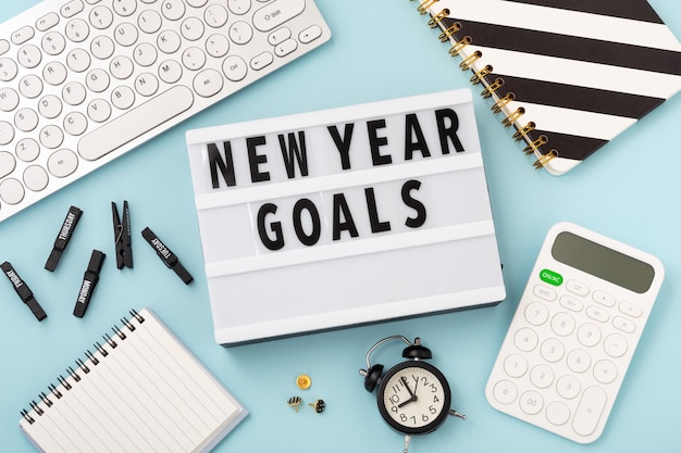 Concetto di obiettivi e risoluzioni del nuovo anno