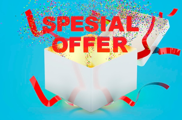 Concetto di offerta speciale Rendering 3D