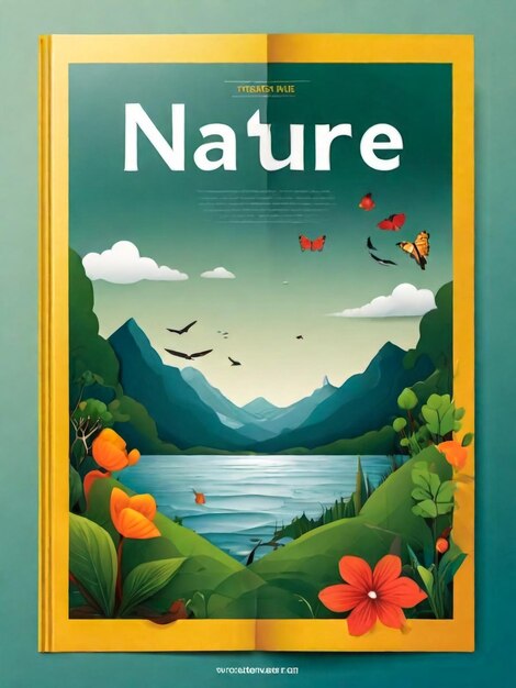 Concetto di paesaggio naturale Bel panorama naturale estivo con cascata Primavera periodo dell'anno Cespugli e fiori sul lago Poster o striscione Illustrazione vettoriale piatta di cartoni animati