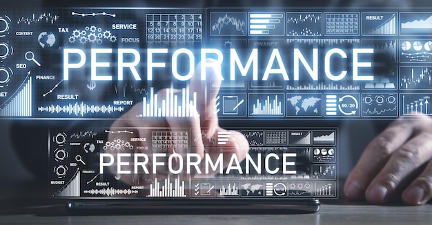 Concetto di prestazioni Grafici di crescita Rapporto di analisi dei dati Strategia aziendale