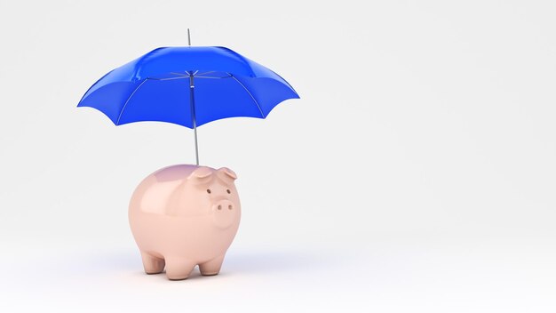 Concetto di protezione del risparmio. rappresentazione 3d