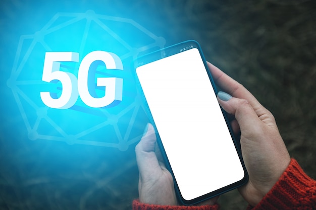 Concetto di rete 5G, Internet mobile ad alta velocità, reti di nuova generazione.