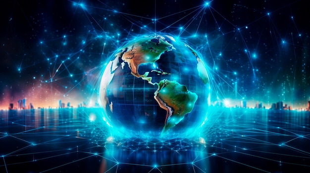 concetto di rete globale e di connessione a Internet