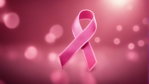 Concetto di sfondo di colore rosa del nastro di consapevolezza del cancro al seno
