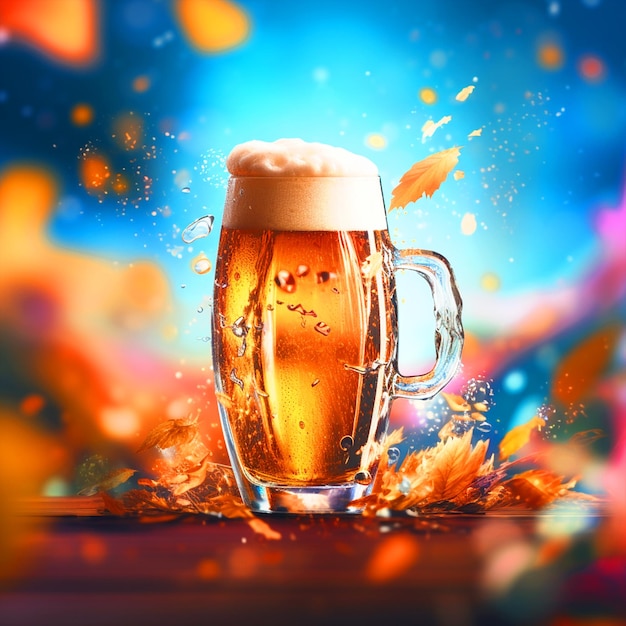 Concetto di sfondo di vetro di birra per la giornata internazionale della birra