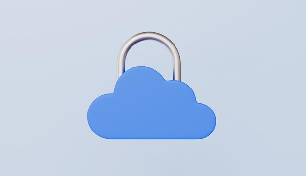 Concetto di sicurezza e protezione dei dati di Cloud Computing Padlock