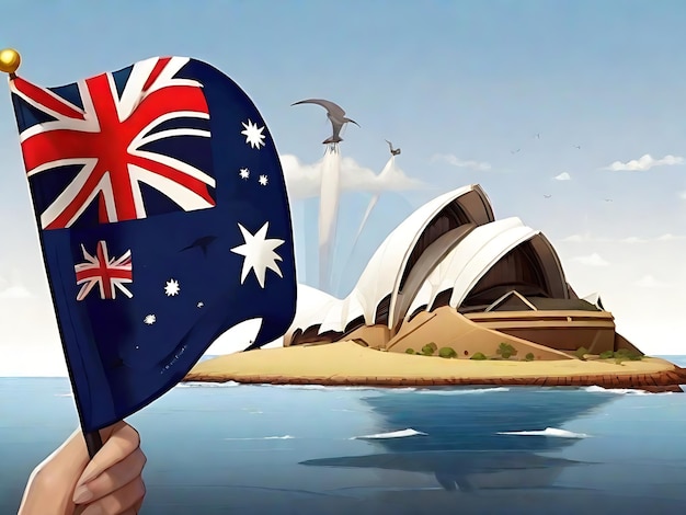 Concetto di silhouette per la celebrazione dell'Australia Day