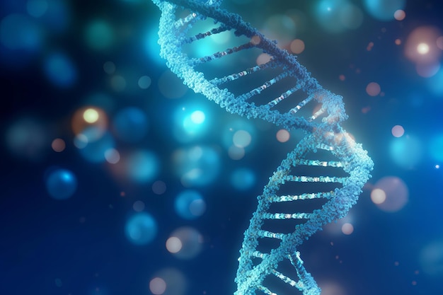 Concetto di struttura della molecola del DNA d rendering di una struttura del codice genetico