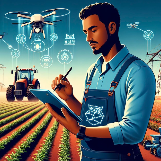 Concetto di tecnologia agricola agricola