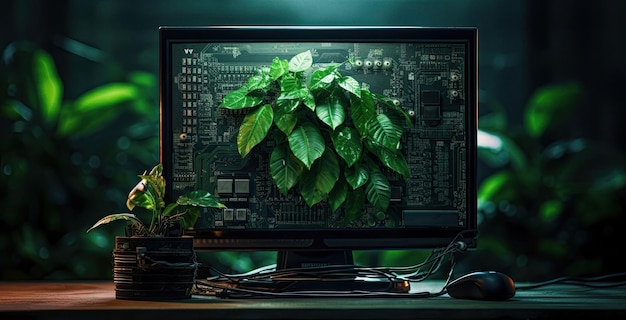 Concetto di tecnologia informatica verde generato ai