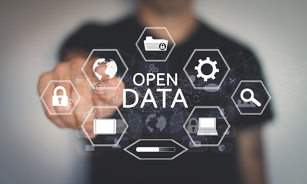 Concetto di tecnologia Internet Open Data