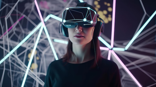 Concetto di tecnologia VR Illustrazione AI GenerativexA