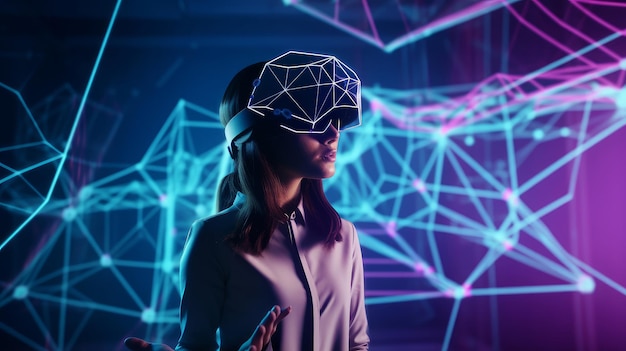 Concetto di tecnologia VR Illustrazione AI GenerativexA