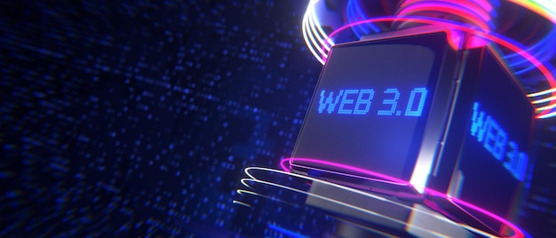 Concetto di tecnologia WEB 3 WEB 30 Concetto di rendering 3d di Internet decentralizzato