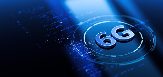 Concetto di tecnologia wireless ad alta velocità di rete 6g