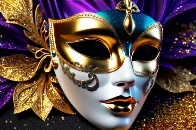 Concetto di travestimento di mascherata Elegante maschera magica di carnevale