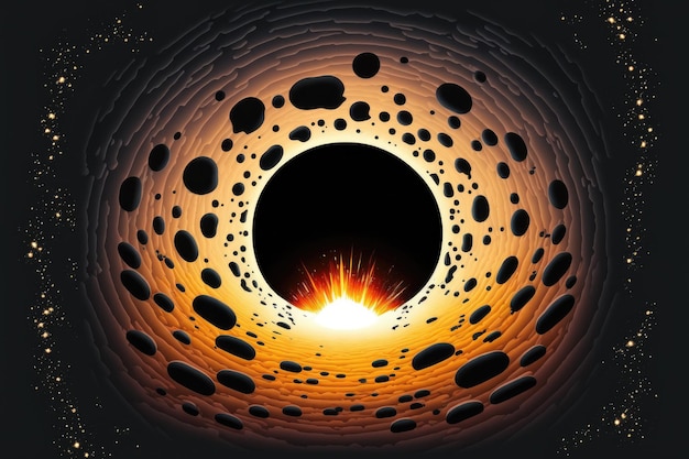 Concetto di un buco nero nello spazio