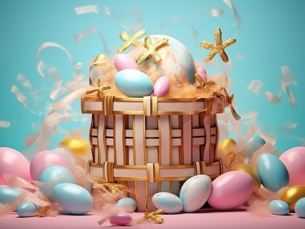 Concetto di uovo di Pasqua che decora l'arte