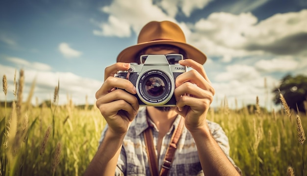 Concetto di vacanza estiva photoshot professionale Vibrazioni estive positive