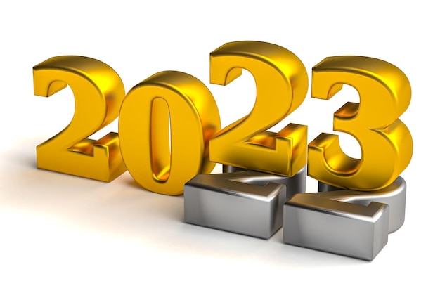 Concetto di vacanza per il nuovo anno 2023 Il numero 2023 si trova nel 2022