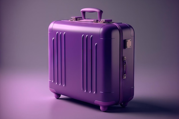 Concetto di viaggio e turismo viaggio vacanza stile minimalista valigia viola