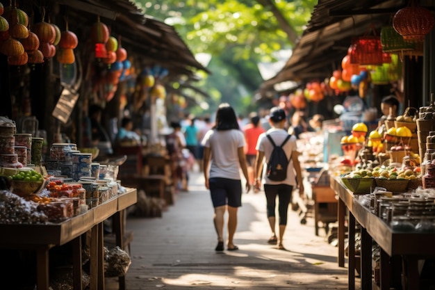 Concetto di viaggio per i mercati dei prodotti comunitari in Asia Generativa AI