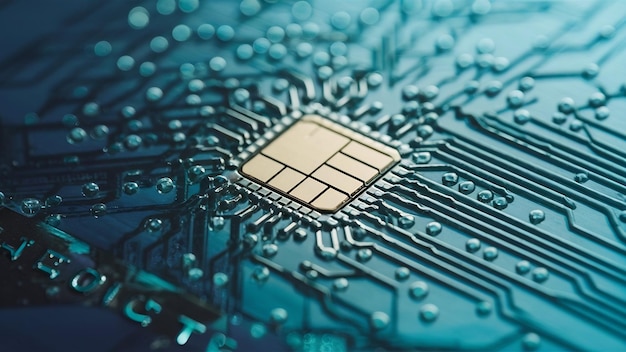 Concetto finanziario microchip a focalizzazione selettiva su carta di credito o carta di debito