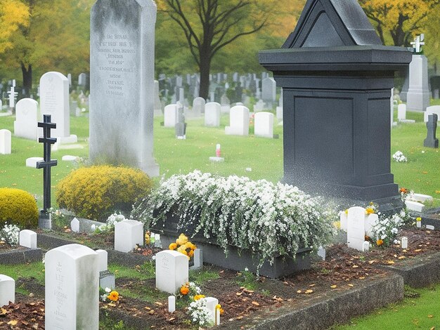 concetto funebre Giorno di Ognissanti nel cimitero