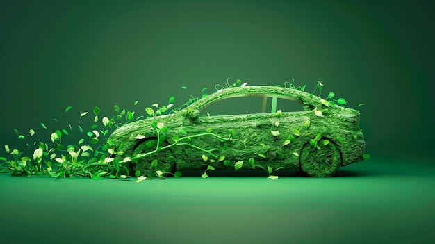 Concetto futuristico di eco-auto Cura del pianeta Energia rinnovabile e sostenibile