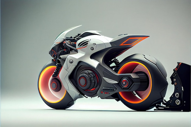 Concetto futuristico di moto sportiva Illustrazione AI generativa