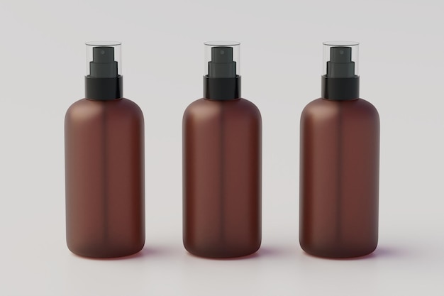 Concetto minimo Più flacone spray Mockup 3D'illustrazione