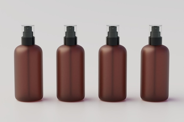 Concetto minimo Più flacone spray Mockup 3D'illustrazione