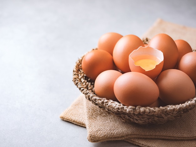 Concetto organico degli ingredienti alimentari delle uova di pollo