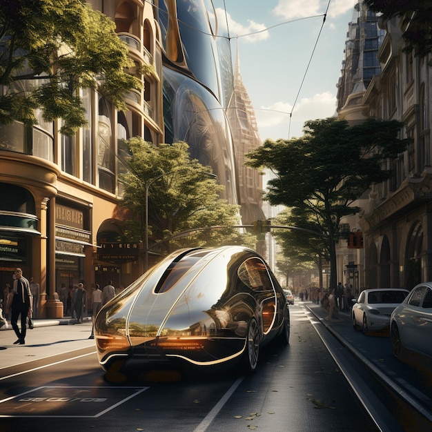 Concetto tecnologico automobilistico futuristico con illustrazione 3D dell'intersezione del telaio a filo