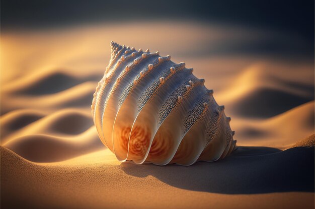 Conchiglie sulla spiaggia di sabbia