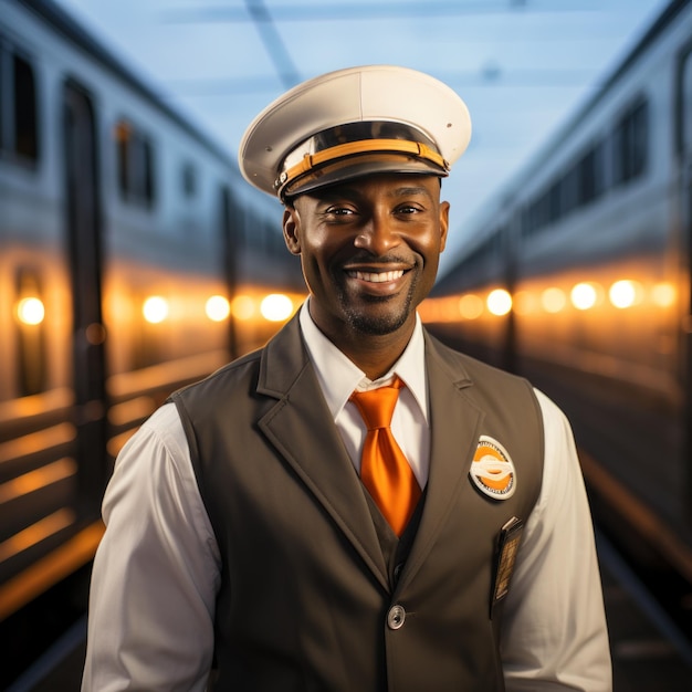 Conduttore ferroviario professionista esperto ed essenziale per viaggiare sicuri