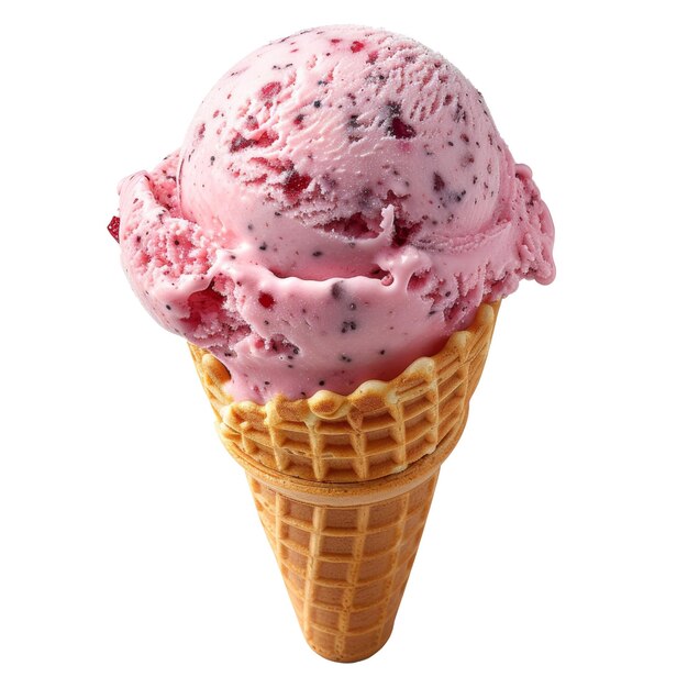 Cone di gelato a mano isolato su uno sfondo bianco trasparente