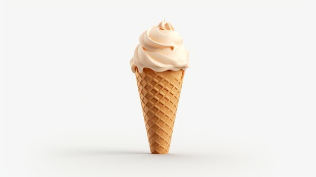 Cone di gelato isolato su sfondo bianco