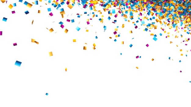 Confetti colorati che cadono su uno sfondo bianco sfondo festivo per la festa di compleanno festa di anniversario vacanza illustrazione vettoriale