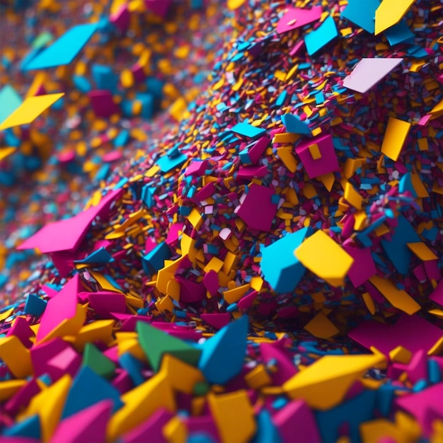 Confetti multicolori che cadono durante una celebrazione festiva